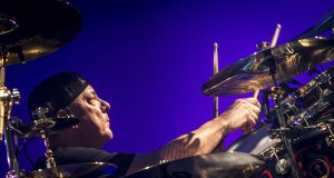 LAS VEGAS, NV - July 25: Neil Peart pictured as RUSH performs at The Grand Garden Arean at MGM Grand Resort in Las Vegas, NV on July 25, 2015. Credit: Erik Kabik Photography/ MediaPunch /IPX