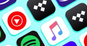 Lista com plataformas de streaming de músicas (imagem: ícones de alguns dos apps citados).
